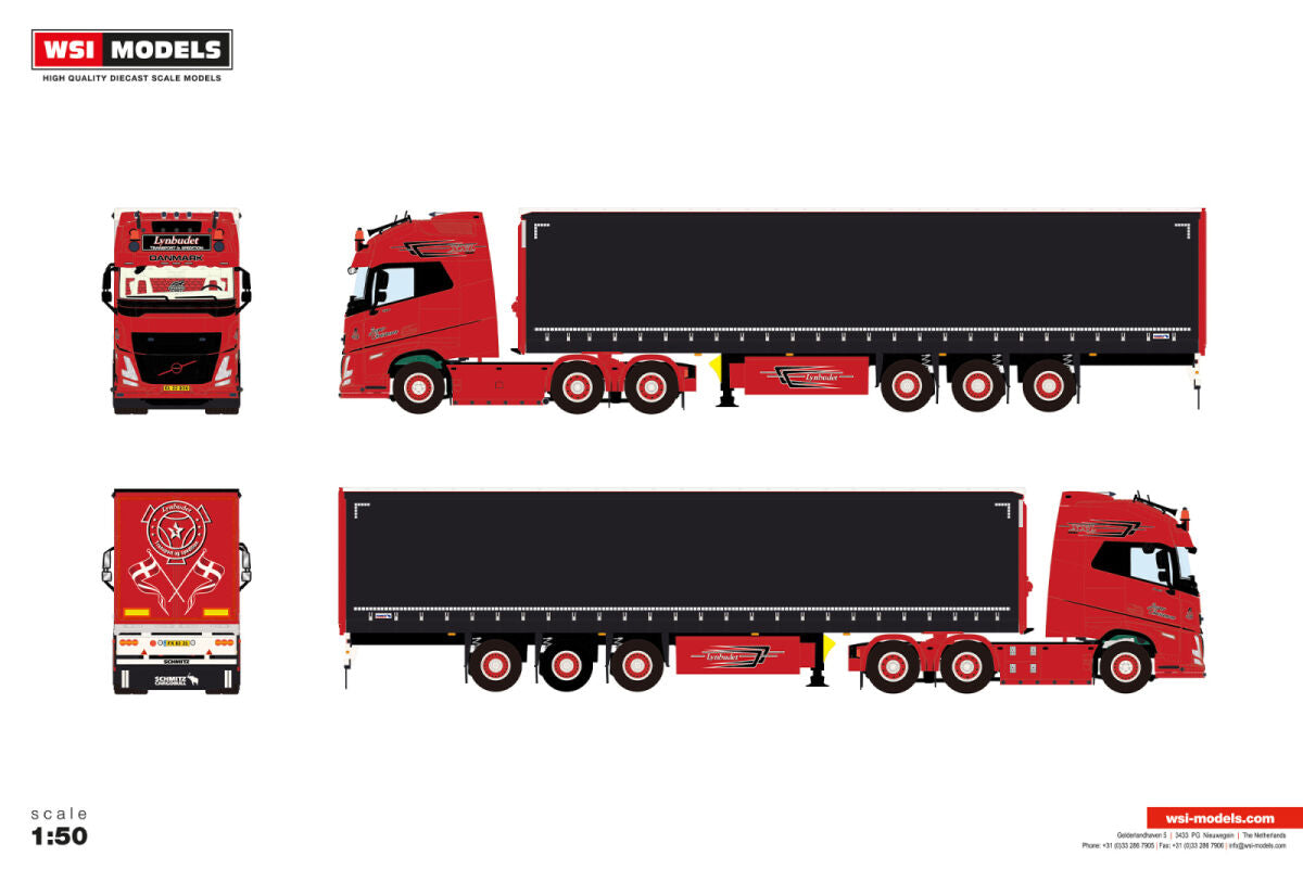 Lynbudet; VOLVO FH AERO GLOBETROTTER XXL 6X2 TAG AXLE CURTAINSIDE TRAILER - 3 AXLE