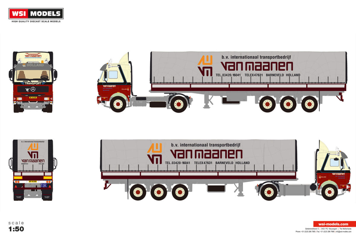 van Maanen; MERCEDES-BENZ NG 4X2 CLASSIC CURTAINSIDER TRAILER - 3 AXLE