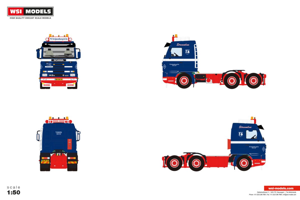W. Swijnenburg & Zn; SCANIA 3 SERIES STREAMLINE 6X2 TAG AXLE - Celt Models