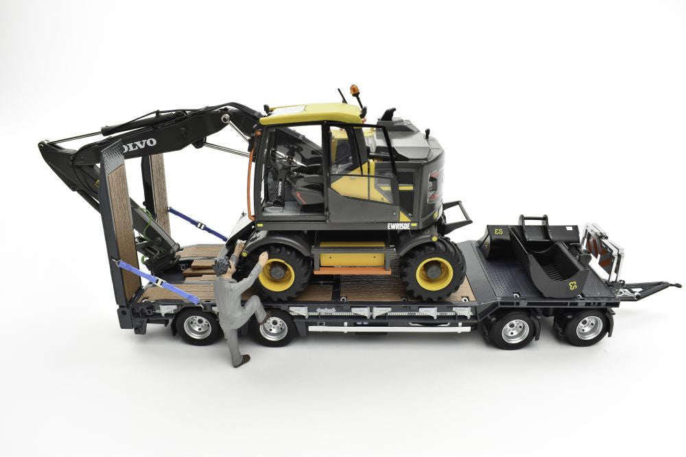 Nooteboom ASDV-40-22 4 Axle Drawbar Trailer with Ramps - Grey 1/32