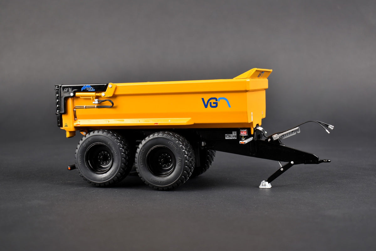 VGM Rocky 24 Tipper Trailer Yellow Black Ltd Edition 1/32