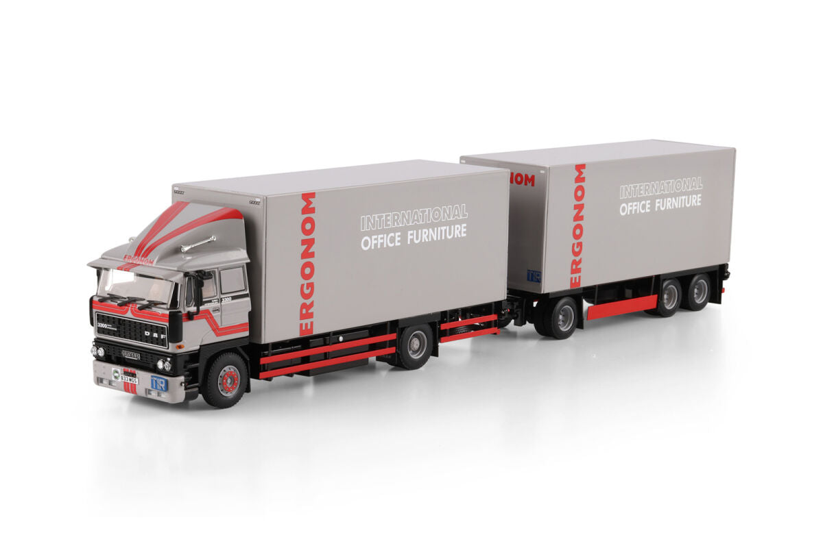 ARGS Ergonom; DAF 3300 RIGED BOX TRUCK RIGED BOX DRAWBAR TURNTABLE TRAILER - 3 AXLE