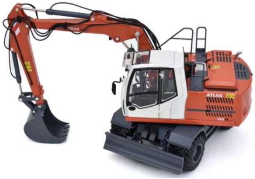Atlas 185W Wheeled Excavator Classic w/Nokian Tyres and Standard Atlas Bucket 1/32 - Celt Models