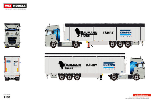 Baumann Trans; MAN TGX GX 4X2 MOVING FLOOR TRAILER - 3 AXLE