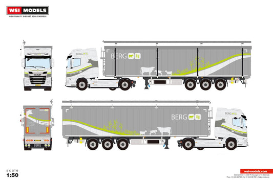 Berg Agri; DAF XG 6X2 TWIN STEER VOLUME TRAILER - 3 AXLE - Celt Models