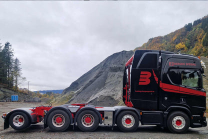 Bergen Spesialtransport; SCANIA R HIGHLINE CR20H 8X4 WITH ADD ON AXLE LOW LOADER WITH DOLLY 2 AXLE - 4 AXLE