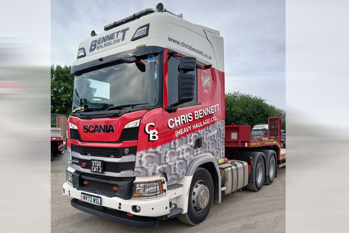 Chris Bennett; SCANIA R HIGHLINE CR20H 6X2 TAG AXLE SEMI LOW LOADER WITH RAMPS - 3 AXLE - Celt Models