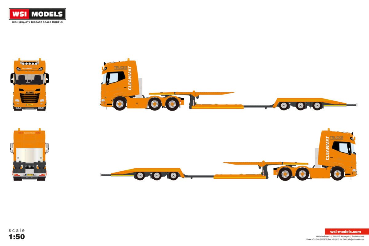 Clean Mat Trucks; DAF XG+ 6X2 TWIN STEER TRUCK TRANSPORTER - 3 AXLE - Celt Models