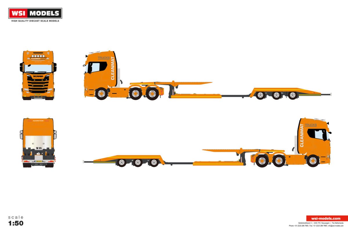 Clean Mat Trucks; SCANIA S HIGHLINE CS20H 6X2 TWIN STEER TRUCK TRANSPORTER - 3 AXLE - Celt Models