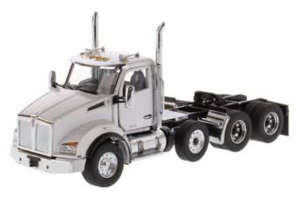 Kenworth T880 SBFA DayCab Pusher Axle Tandem Tractor Metallic White Cab