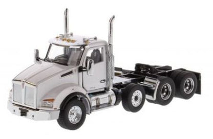 Kenworth T880 SBFA DayCab Pusher Axle Tandem Tractor Metallic White Cab