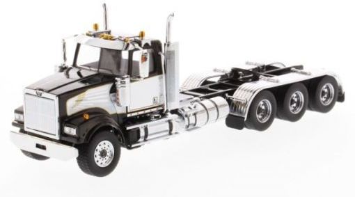 Western Star 4900 SF Day Cab Tridem Tractor Black Cab w/White Deco