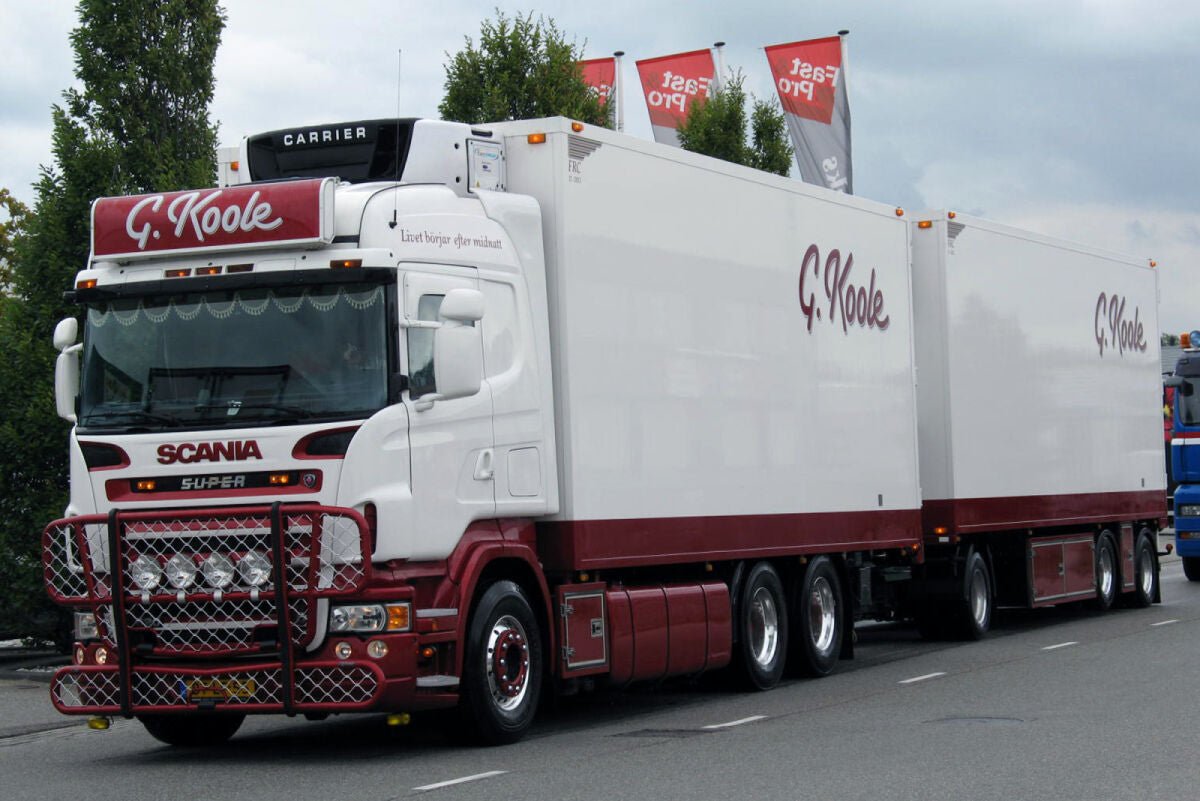 G. Koole; SCANIA R5 HIGHLINE RIGED REEFER TRUCK DRAWBAR TRAILER - Celt Models