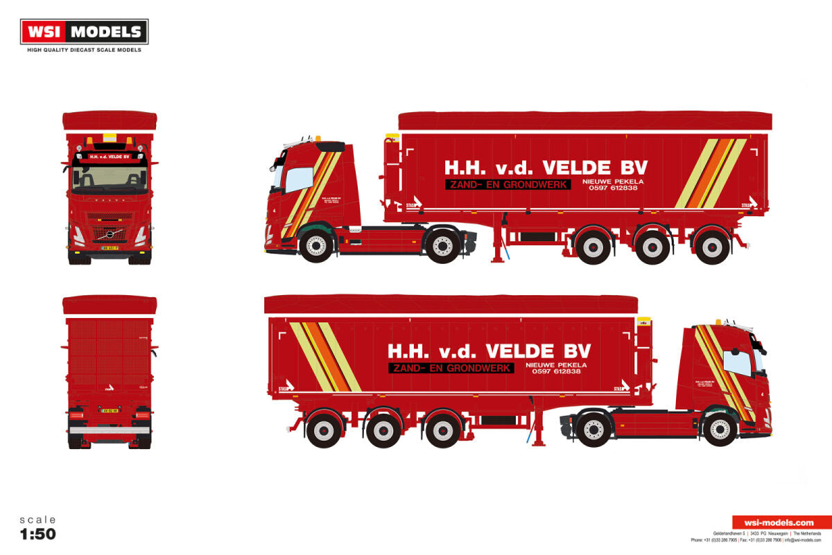 H.H. van der Velde; VOLVO FH AERO GLOBETROTTER 4X2 TIPPER VOLUME TRAILER - 3 AXLE
