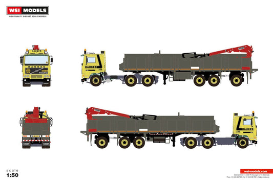 Haukes; VOLVO F10 6X2 TAG AXLE CLASSIC BRICK TRAILER - 3 AXLE - Celt Models