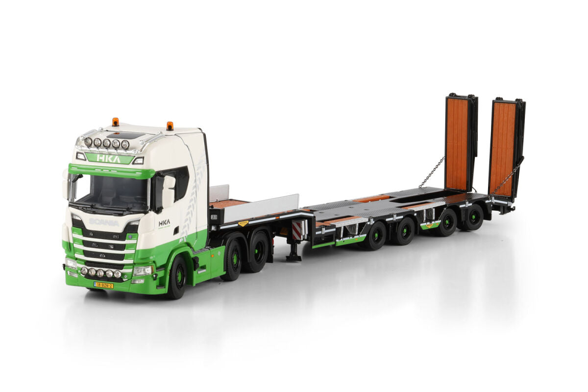 HKA; SCANIA S HIGHLINE CS20H 6X2 TWIN STEER SEMI WHEEL WELL LOW LOADER - 4 AXLE