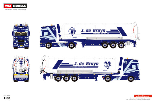 J. de Bruyn; SCANIA R HIGHLINE CR20H 4X2 TIPPER BULK TRAILER - 3 AXLE