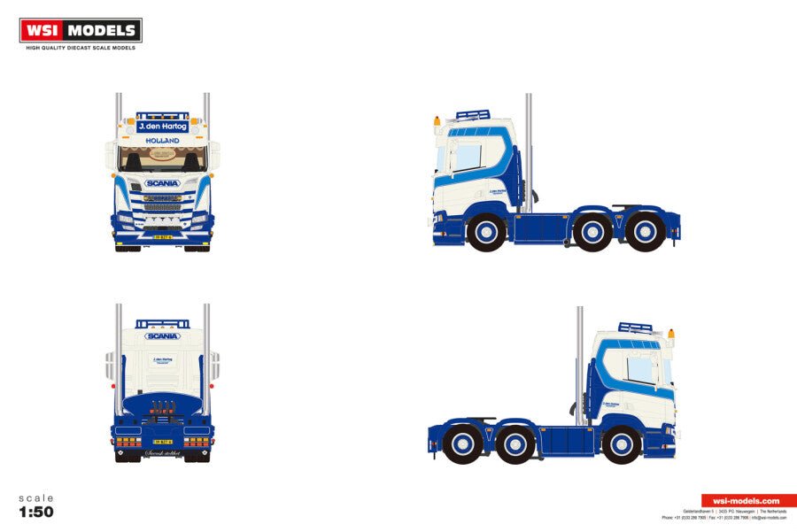 J. den Hartog; SCANIA R NORMAL CR20N 6X2 TWIN STEER - Celt Models