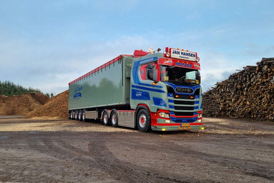 Jan Hansen; SCANIA S NORMAL CS20N 6X2 TAG AXLE MOVING FLOOR TRAILER - 4 AXLE - Celt Models