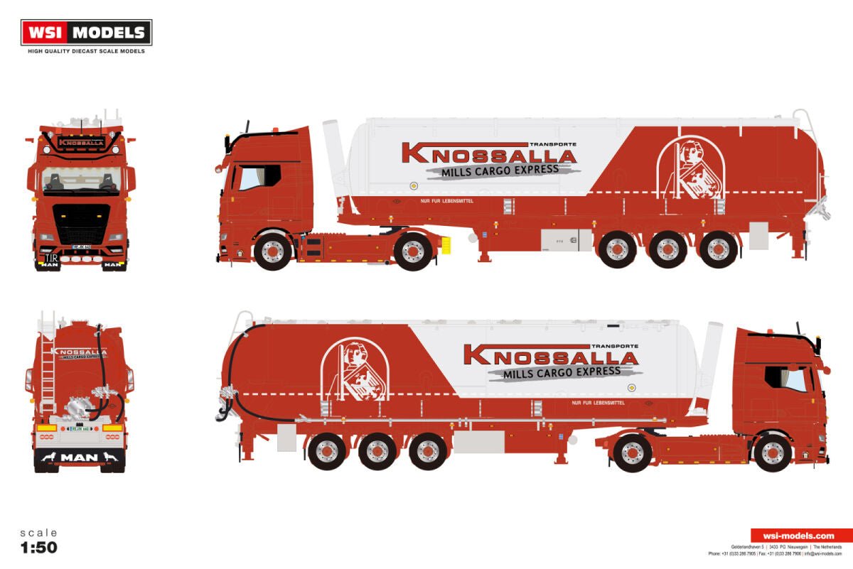 Knossalla; MAN TGX GX 4X2 TIPPER BULK TRAILER - 3 AXLE - Celt Models