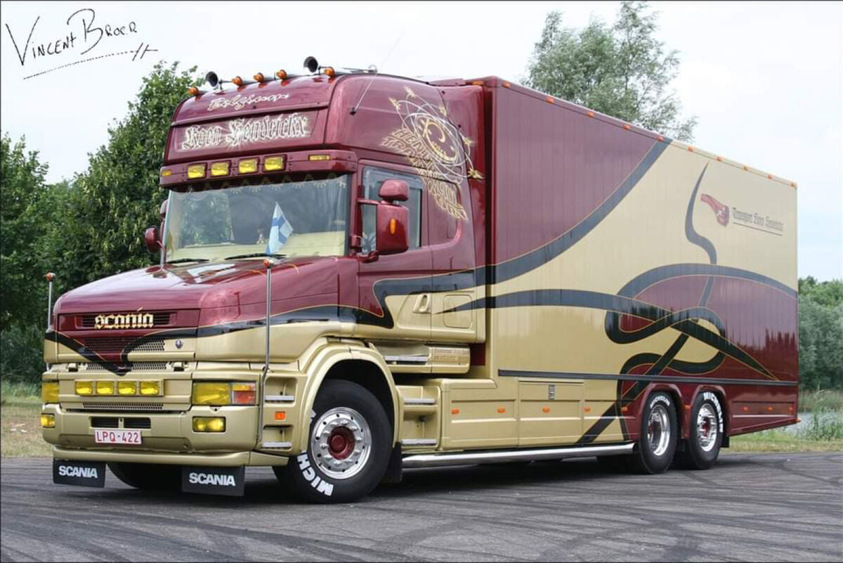 Koen Hendrickx; SCANIA 4 SERIES TORPEDO TOPLINE RIGED BOX TRUCK 6X2 TAG AXLE