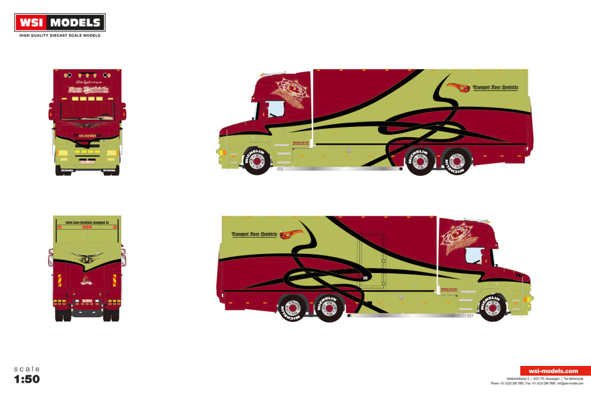 Koen Hendrickx; SCANIA 4 SERIES TORPEDO TOPLINE RIGED BOX TRUCK 6X2 TAG AXLE