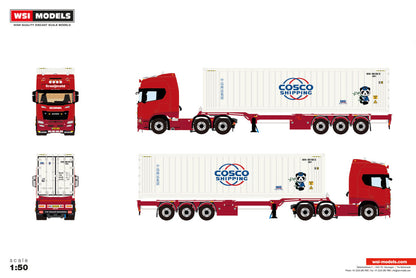 Kraaijeveld; SCANIA R HIGHLINE CR20H 6X2 TWIN STEER FLEX CONTAINER TRAILER - 3 AXLE + 40FT REEFER CONTAINER THERMOKING