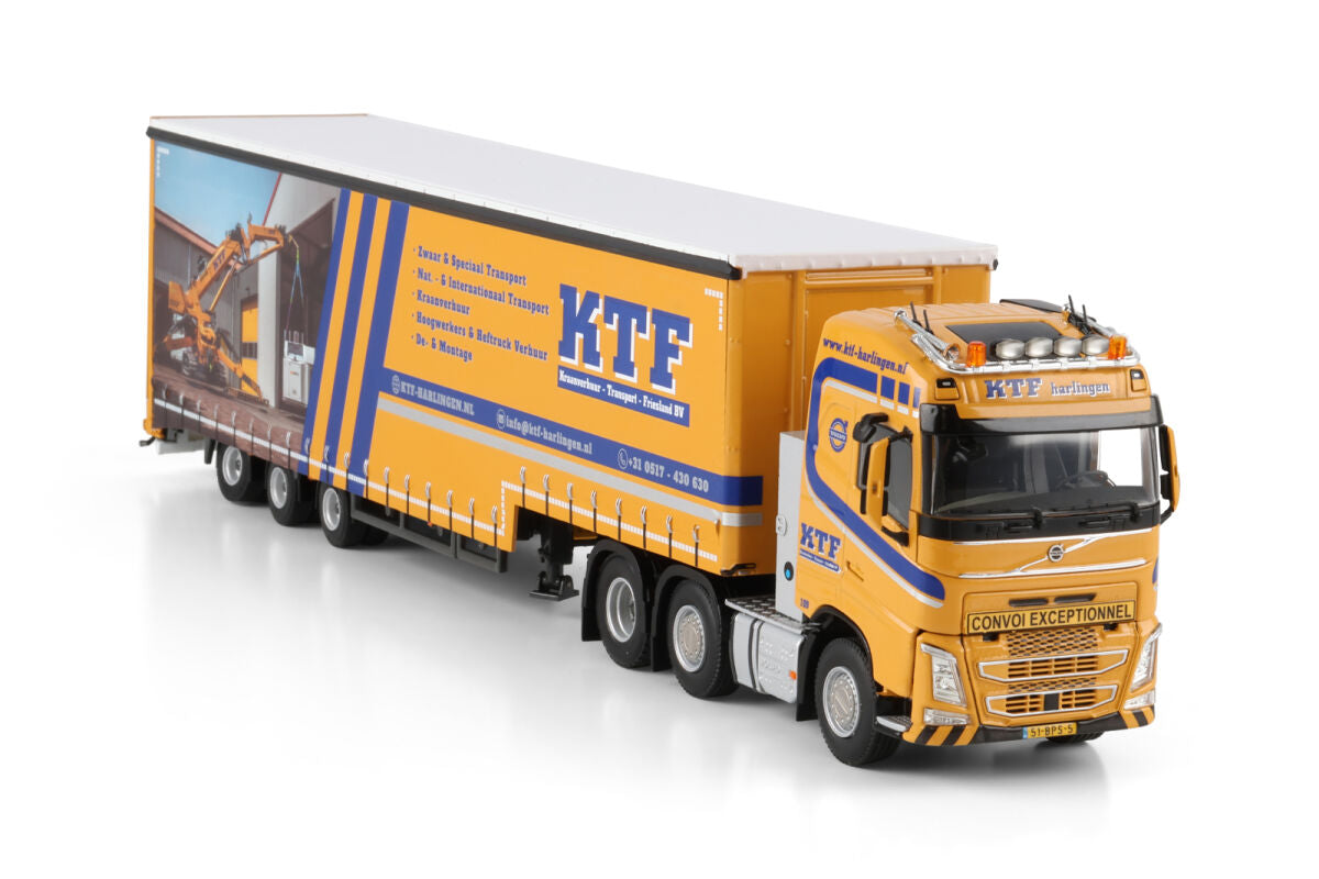 KTF Harlingen; VOLVO FH4 GLOBETROTTER 6X2 TWIN STEER SEMI WITH CURTAIN - 3 AXLE