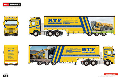 KTF Harlingen; VOLVO FH4 GLOBETROTTER 6X2 TWIN STEER SEMI WITH CURTAIN - 3 AXLE