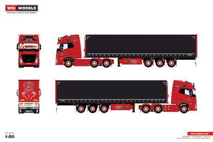 Lynbudet; VOLVO FH AERO GLOBETROTTER XXL 6X2 TAG AXLE CURTAINSIDE TRAILER - 3 AXLE