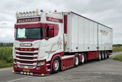 Maliepaard Transport; SCANIA S HIGHLINE CS20H 6X2 TAG AXLE REEFER TRAILER - 3 AXLE - Celt Models