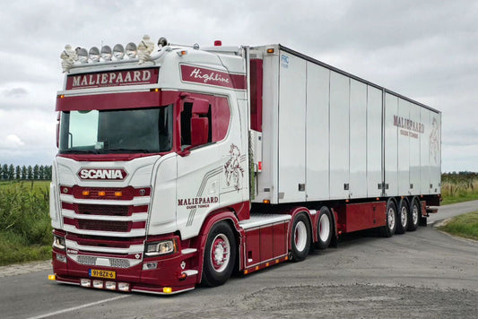 Maliepaard Transport; SCANIA S HIGHLINE CS20H 6X2 TAG AXLE REEFER TRAILER - 3 AXLE - Celt Models