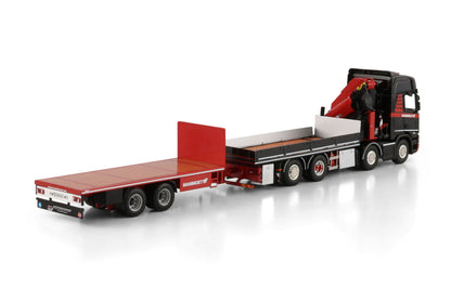 Mammoet; SCANIA R HIGHLINE CR20H RIGED FLATBED TRUCK 8X2 TAG AXLE RIGED FLATBED TRUCK DRAWBAR TRAILER - 6 AXLE WITH PALFINGER PK 370 TEC