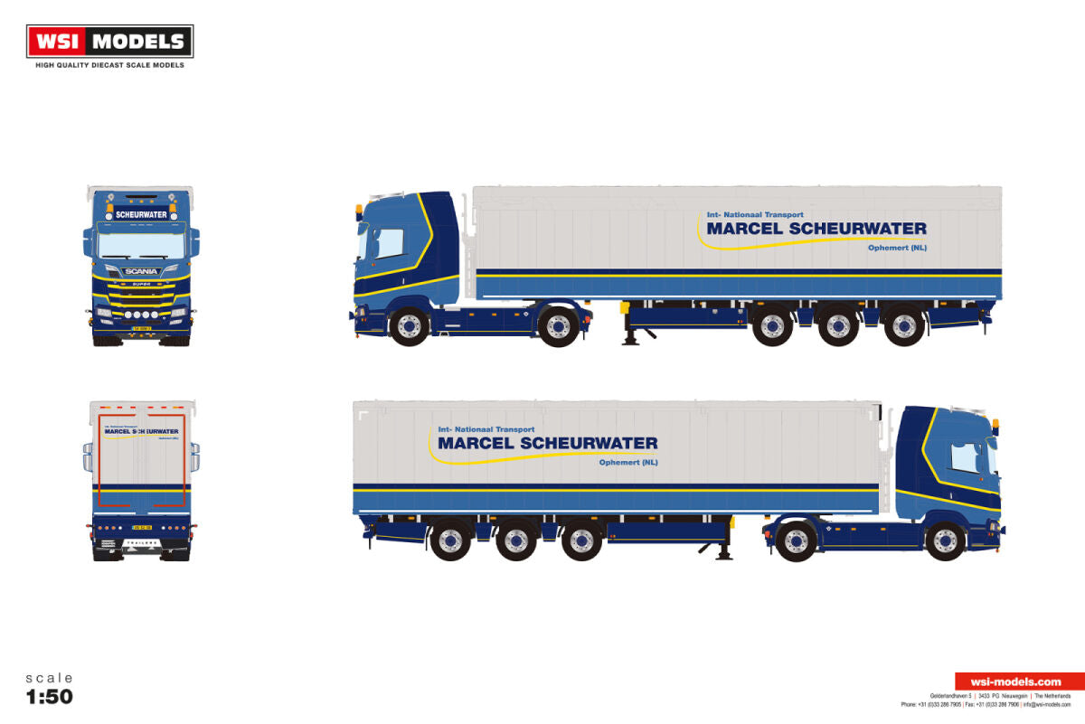 Marcel Scheurwater; SCANIA S HIGHLINE CS20H 4X2 MOVING FLOOR TRAILER - 3 AXLE