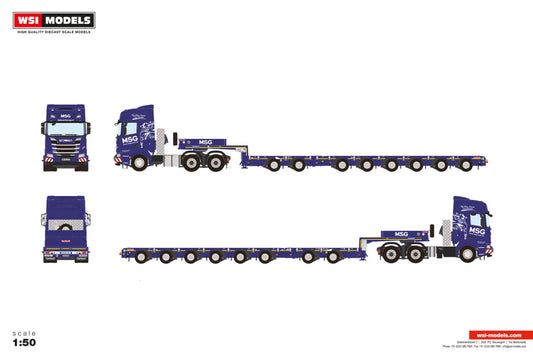 MSG; SCANIA R HIGHLINE CR20H 6X4 MANOOVR WITH 2 AXLE DOLLY - 6 AXLE