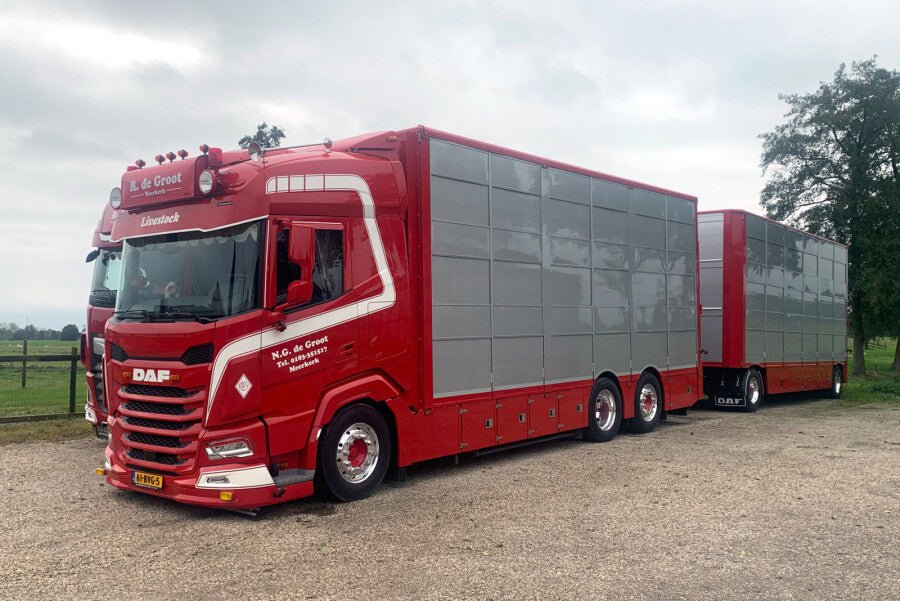 N.G. de Groot; DAF XF SH WITHOUT SKY LIGHTS 6X2 TAG AXLE RIGED TRUCK DRAWBAR WITH RESIN BODY - 5 AXLE - Celt Models