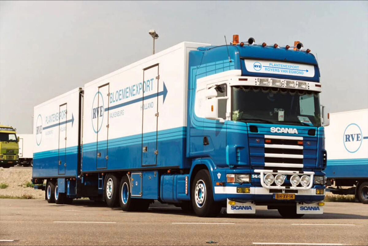 RVE Plantenexport; SCANIA R4 TOPLINE RIGED REEFER TRUCK 6X2 TAG AXLE RIGED REEFER DRAWBAR CENTRE-AXLED TRAILER - 2 AXLE