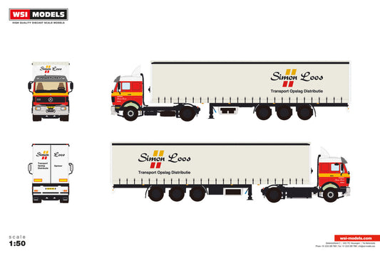 Simon Loos; MERCEDES-BENZ NG FLAT ROOF 4X2 CURTAINSIDE TRAILER - 3 AXLE
