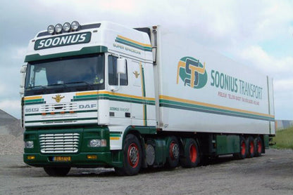 Soonius; DAF 95XF SUPER SPACE CAB 6X2 TWIN STEER REEFER TRAILER - 3 AXLE - Celt Models
