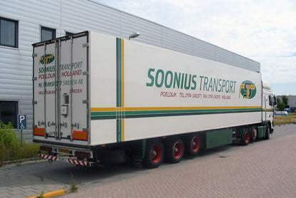 Soonius; DAF 95XF SUPER SPACE CAB 6X2 TWIN STEER REEFER TRAILER - 3 AXLE - Celt Models