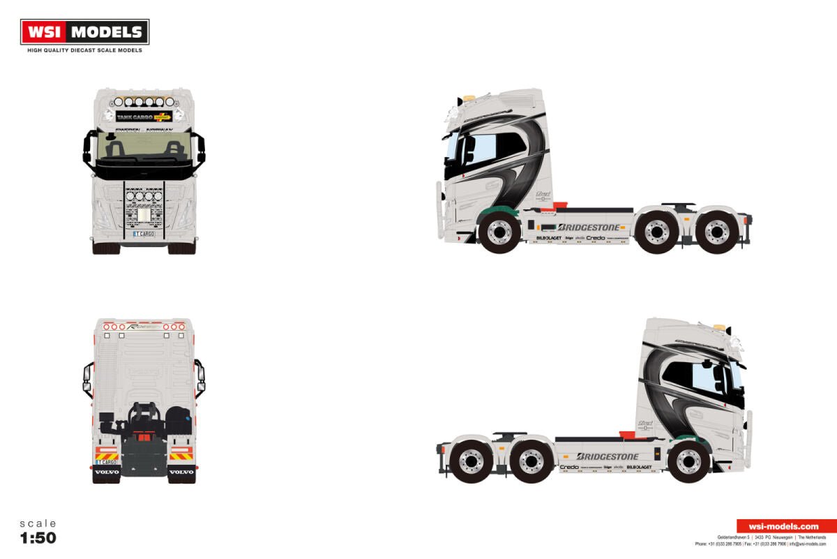 Tank Cargo; VOLVO FH5 GLOBETROTTER XL 6X2 TAG AXLE - Celt Models