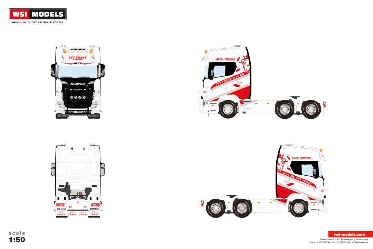 TFT Frakt; SCANIA S HIGHLINE CS20H 6X2 TAG AXLE - Celt Models