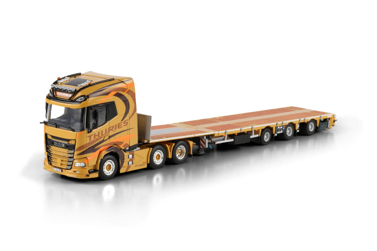 Thuries; DAF XG+ 6X2 TWIN STEER FLATBED MEGA TRAILER - 3 AXLE