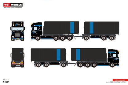 TN Slopen & Saneren; SCANIA R HIGHLINE CR20H 8X2 TAG AXLE RIGED TRUCK DRAWBAR WITH HOOKLIFT SYSTEM - 7 AXLE + 2X 40M3 CONTAINER