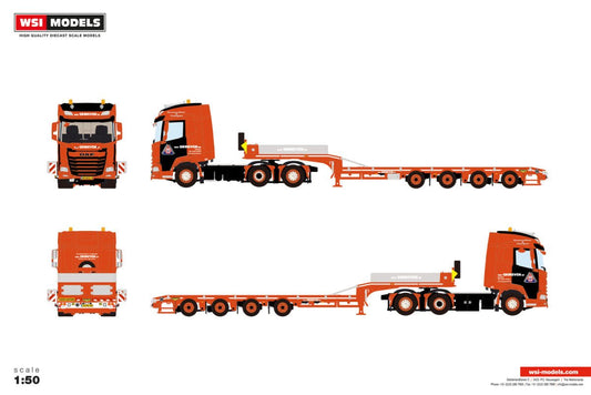 Van Grinsven; DAF XF SH WITH SKY LIGHTS 6X2 TAG AXLE SEMI LOW LOADER - 4 AXLE - Celt Models