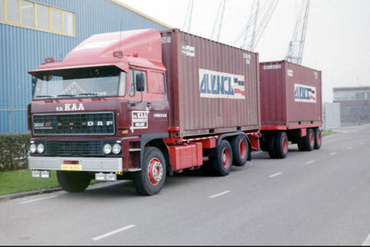 vd Kaa; DAF 3600 6X2 TAG AXLE RIGED CONTAINER FRAME TRUCK DRAWBAR TRAILER - 6 AXLE + 2X 20FT CONTAINER