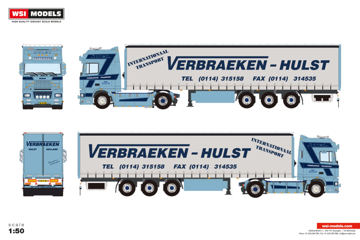 Verbraeken; DAF 95XF SUPER SPACE CAB 4X2 CURTAINSIDE TRAILER - 3 AXLE