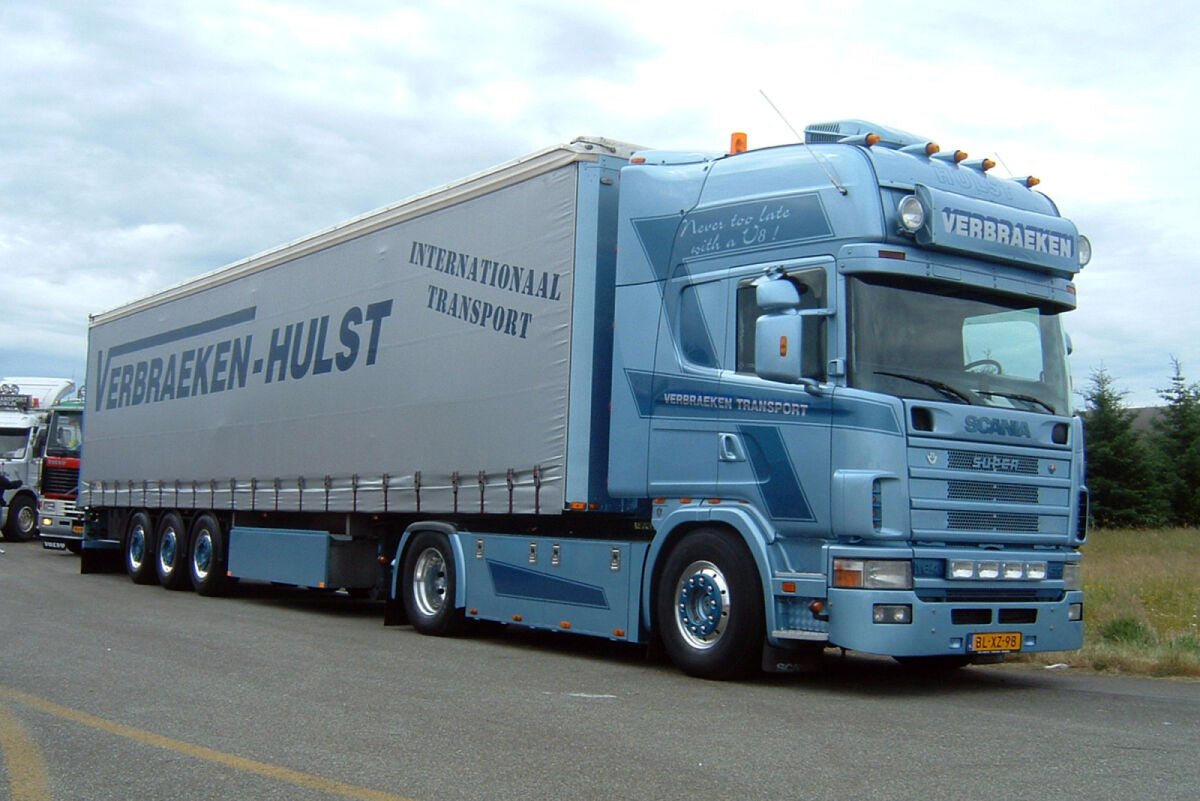 Verbraeken; SCANIA 4 SERIES TOPLINE 4X2 CURTAINSIDE TRAILER - 3 AXLE - Celt Models