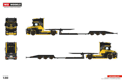 Versteijnen Trucks; SCANIA T5 TORPEDO TOPLINE 4X2 TRUCK TRANSPORTER - 3 AXLE - Celt Models