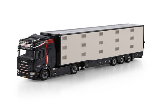 VlasTrans; SCANIA R HIGHLINE CR20H 4X2 ISO THERM LIVE STOCK TRAILER - 3 AXLE - Celt Models